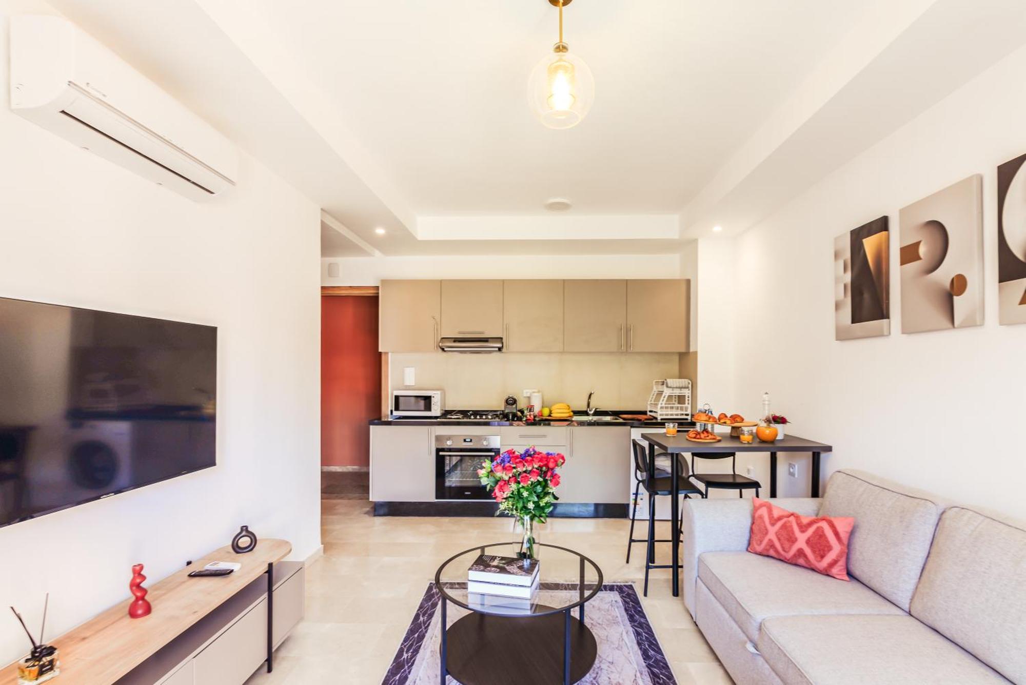 Apartamento Lina Cosy - Clim, Wifi, Jardin A 10min De L'aeroport Marrakesh